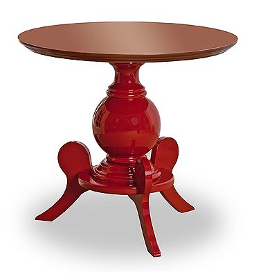 Mesa de Jantar Aspen (1.20 x 1.20) - Vermelho/Imbuia - Alto Padrão Móveis.