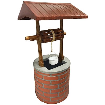 Poço de Jardim Decorativo 130cm Balde com Queda d'Água