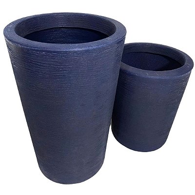 Kit 2 Vasos Redondo Polietileno Pequeno E Médio P/ Decoração