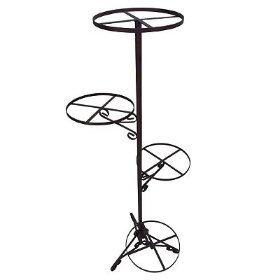 Suporte De Ferro P/ Bacias De Plantas 4 Bases De Chão 140cm