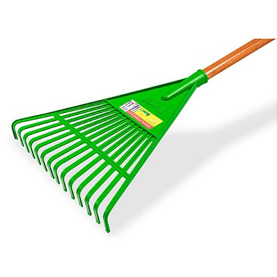 Vassoura Ancinho Plástica Rastelo de Jardim com Cabo 120cm