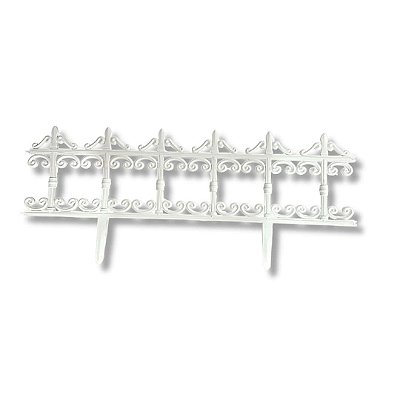 Cerca Decorativa para Jardim 90x25cm de Plástico Branca