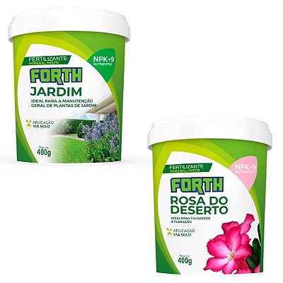Kit Adubo Forth Jardim + Forth Rosa Do Deserto NPK+9 400g