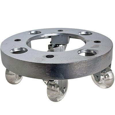 Suporte de Alumínio Redondo com Roda para Vaso 20cm a 30cm