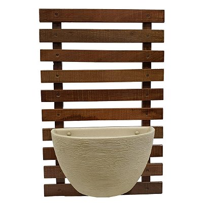 Jardim Vertical de Madeira Tratada com Vaso 61x40 cm
