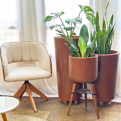 Kit de Vasos Brilhantes Grandes para Planta de Sala e Jardim