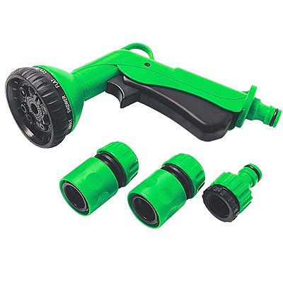 Conjunto Irrigação Esguicho Hidropistola Engate Rápido 4 pçs