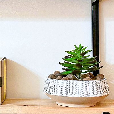 Vaso Cachepot Bacia Cerâmica Para Decoração Flores e Planta