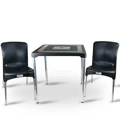 Kit Mesa com 2 Cadeiras Para Decoração Jardim Varanda Lazer
