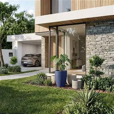 Vaso Para Planta e Decoração Pequim Texturizado 41x32cm