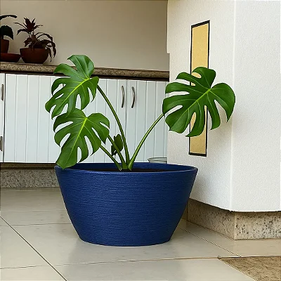Vaso Bacia Para Planta Pequim Texturizado Decorativo 52x28cm