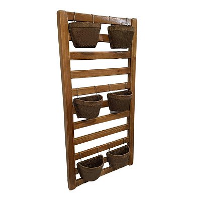 Kit Jardim Vertical 100 x 50 com 6 Vasos de Fibra de Coco