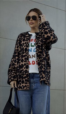 CARDIGAN ANIMAL PRINT ANGORÁ