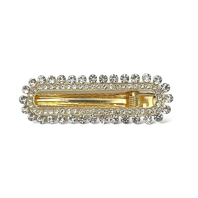 Presilha Isadora dourada | Bico de pato dourado com strass