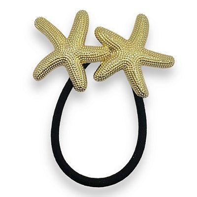 Elástico Estrela do mar | Elástico de cabelo dourado