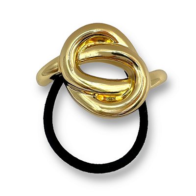Elástico Mia | Elástico de cabelo de metal dourado estilo nó
