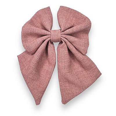 Laço Roberta | Laço rosa de linho