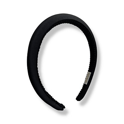 Tiara Preta Fina Acolchoada de Cetim