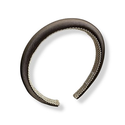 Tiara Taupe Fina Acolchoada de Cetim