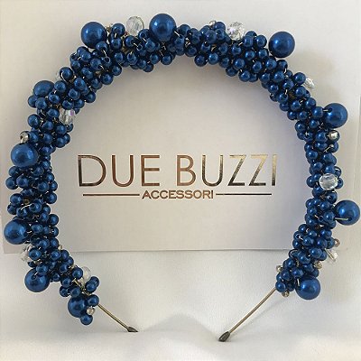 Tiara Giorgia | Tiara azul com pérolas
