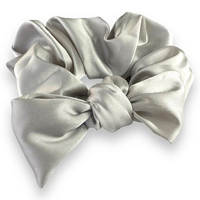 Scrunchie de Cetim com Laço Gelo