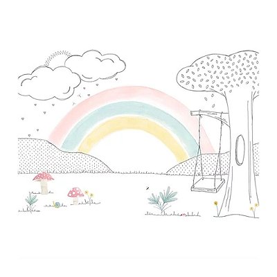PAINEL de Parede - Cogumelo e Arco Íris (Versão Candy)