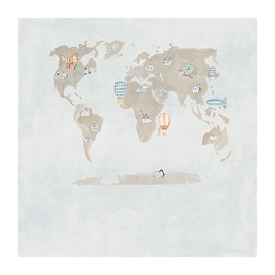 PAINEL de Parede - Mapa Mundi Azul