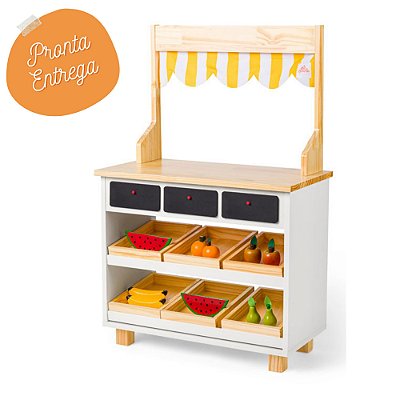 Mini Mercadinho de Madeira Infantil Branco