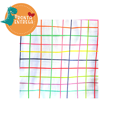 Roupa de Cama Infantil LENÇOL DE ELÁSTICO - GRID COLORIDO - SOLTEIRO