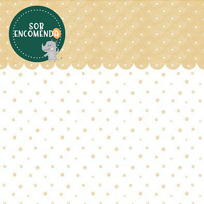 PAPEL de Parede Bolhinhas COM BARRADO - MOSTARDA