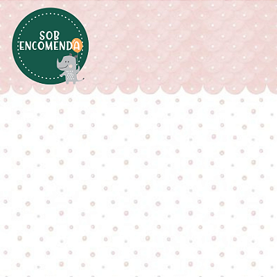 PAPEL de Parede Bolhinhas COM BARRADO - ROSA