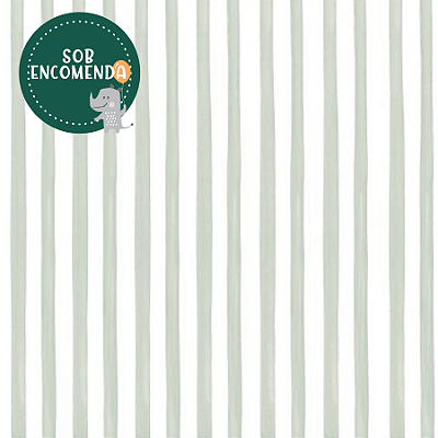 PAPEL de Parede Infantil Listras Aquarelado - VERDE OLIVA