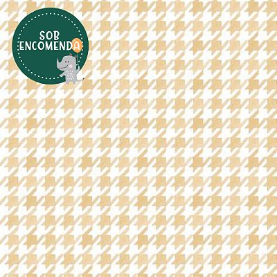 PAPEL de Parede Infantil Pied de Poule Aquarelado - MOSTARDA