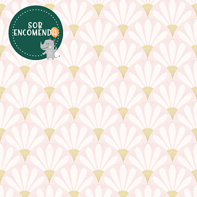 PAPEL de Parede Infantil Art Nouvaeu Aquarelado - MARGARIDAS GRANDES - ROSA