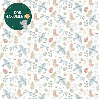 PAPEL de Parede Infantil Passarinhos de Porcelana - TONS TERROSOS