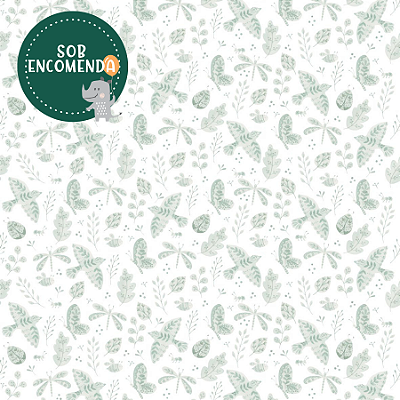 PAPEL de Parede Infantil Passarinhos de Porcelana - VERDE