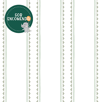 PAPEL de Parede Infantil - LISTRAS E TRIÂNGULOS VERDE