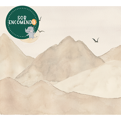 PAINEL de Parede Infantil - MONTANHAS AQUARELADO - BEGE