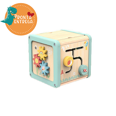 Brinquedo de Madeira - Cubo de Atividades ANIMAIS DA FLORESTA - TOOKY TOY