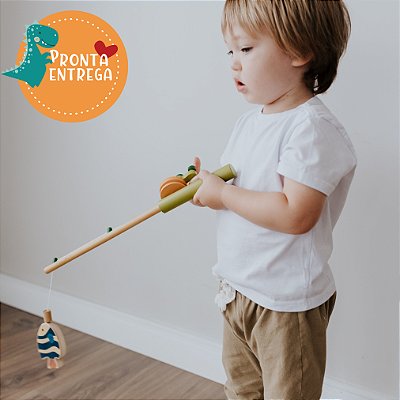 Brinquedo de Madeira - KIT PESCARIA COM VARINHA - NEWART TOYS
