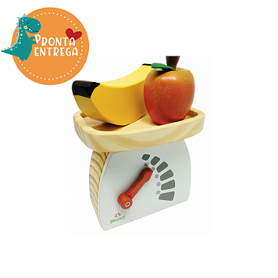 Brinquedo de Madeira Comidinha - KIT BALANÇA DE ALIMENTOS - NEWART TOYS