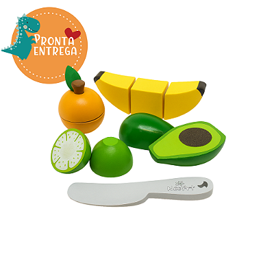 Brinquedo de Madeira Comidinha - KIT ABACATE, BANANA, LARANJA E LIMÃO - NEWART TOYS