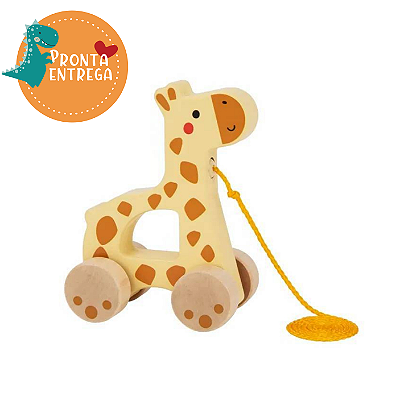 Brinquedo de Madeira - GIRAFA DE PUXAR - TOOKY TOY