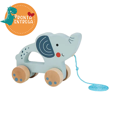 Brinquedo de Madeira -ELEFANTE DE PUXAR - TOOKY TOY