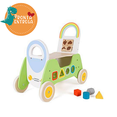 Brinquedo de Madeira - ANDADOR MULTIATIVIDADES ARCO ÍRIS - CLASSIC WORLD