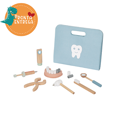 Brinquedo de Madeira - MALETA DE DENTISTA - TOOKY TOY