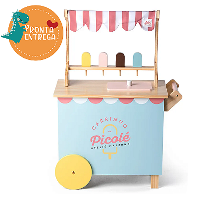 Brinquedo de Madeira - Sorveteria Infantil - AZUL - ATELIÊ MATERNO