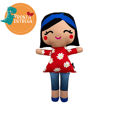 Boneca de Pano Inclusiva HANA ORIENTAL FLORIDA VERMELHO - G