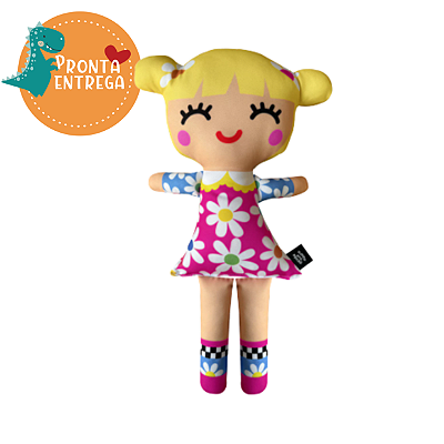 Boneca de Pano Inclusiva BIANCA | LOIRINHA FLOR PINK - G