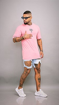 Camiseta Lacapa Rosa Oversize.